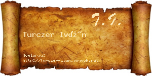 Turczer Iván névjegykártya
